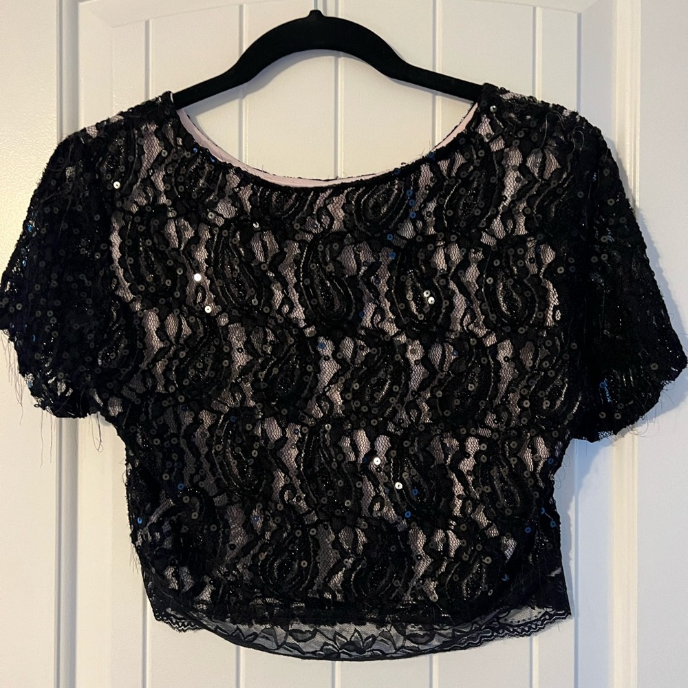 Sequins special occasion half shirt L